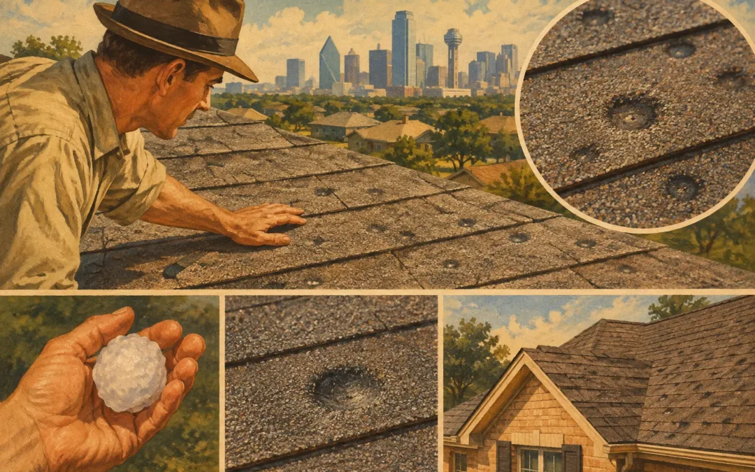 Hail Bruising Examples on North Texas Roofs